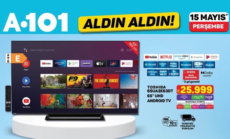 15 Mayıs’ta A101’de Elektronik ve Ev Ürünleri Satışa Sunuluyor 15 Mayıs’ta A101’de Elektronik ve Ev Ürünleri Satışa Sunuluyor